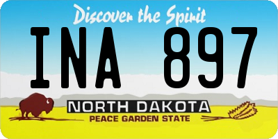 ND license plate INA897