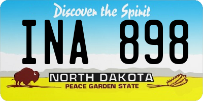 ND license plate INA898