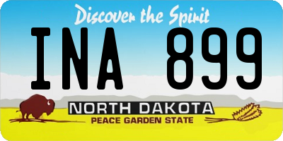 ND license plate INA899