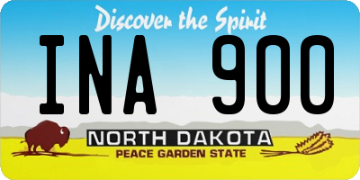 ND license plate INA900