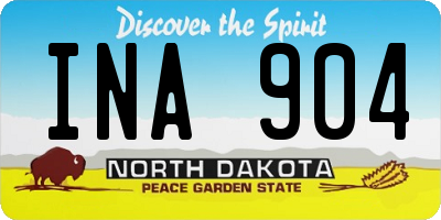 ND license plate INA904