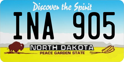 ND license plate INA905