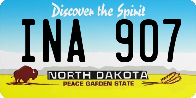 ND license plate INA907
