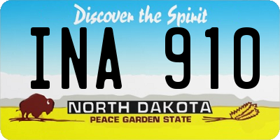 ND license plate INA910
