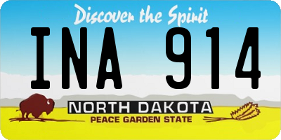 ND license plate INA914