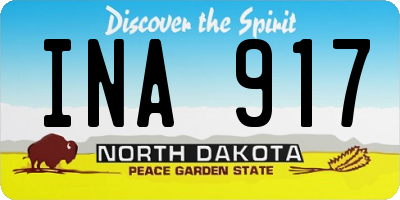 ND license plate INA917
