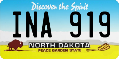 ND license plate INA919