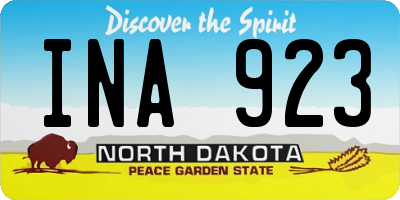 ND license plate INA923