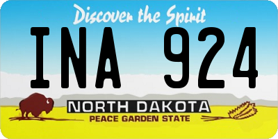 ND license plate INA924