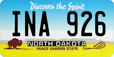 ND license plate INA926