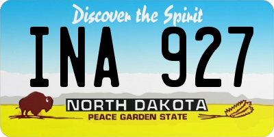 ND license plate INA927