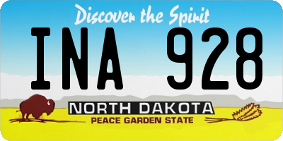 ND license plate INA928