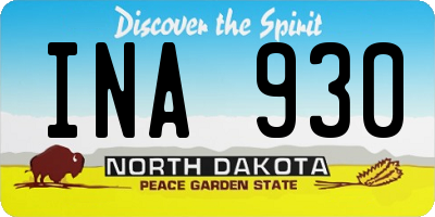 ND license plate INA930
