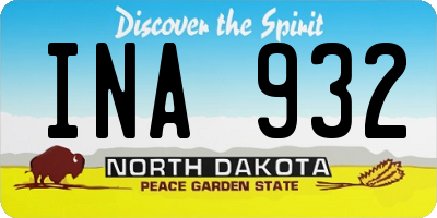 ND license plate INA932