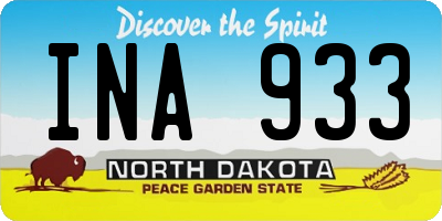 ND license plate INA933