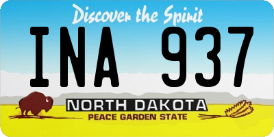ND license plate INA937