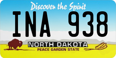 ND license plate INA938