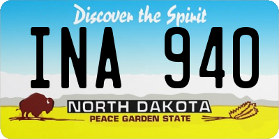 ND license plate INA940
