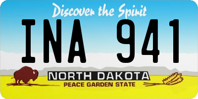 ND license plate INA941