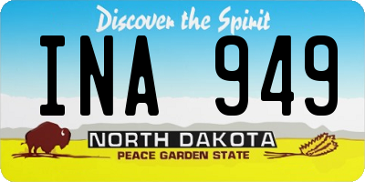 ND license plate INA949