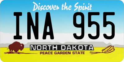 ND license plate INA955