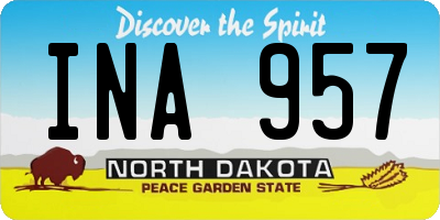 ND license plate INA957