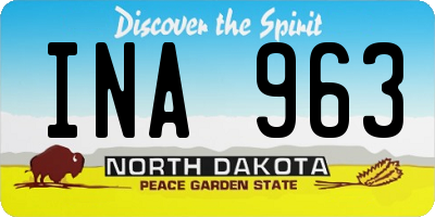 ND license plate INA963