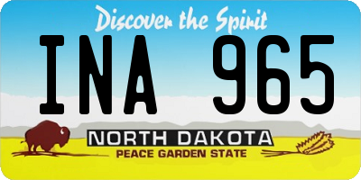 ND license plate INA965