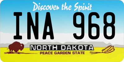 ND license plate INA968