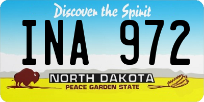 ND license plate INA972