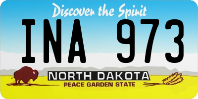 ND license plate INA973