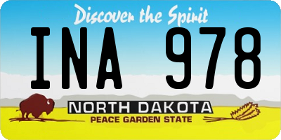 ND license plate INA978
