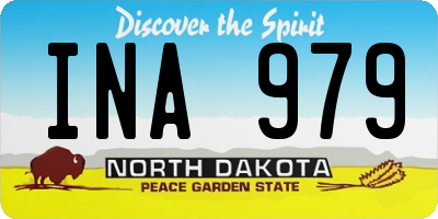 ND license plate INA979