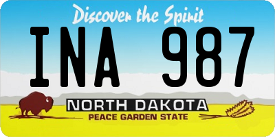 ND license plate INA987