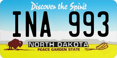 ND license plate INA993
