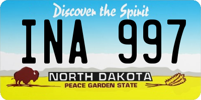 ND license plate INA997