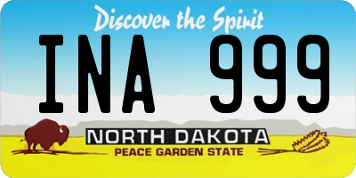 ND license plate INA999