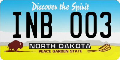 ND license plate INB003