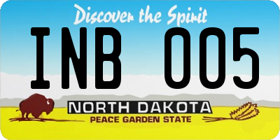 ND license plate INB005