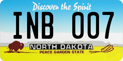 ND license plate INB007