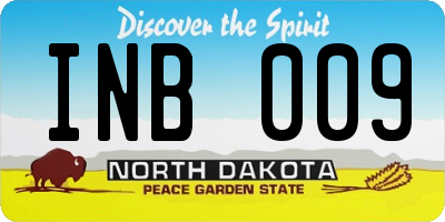 ND license plate INB009