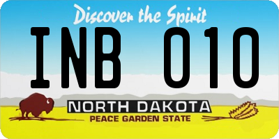 ND license plate INB010