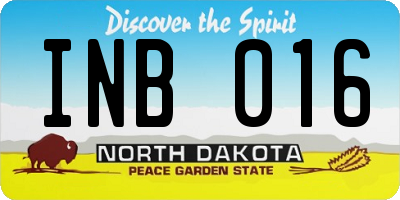ND license plate INB016