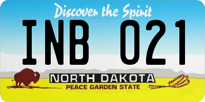 ND license plate INB021
