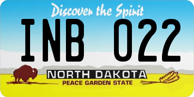 ND license plate INB022