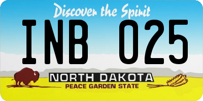 ND license plate INB025