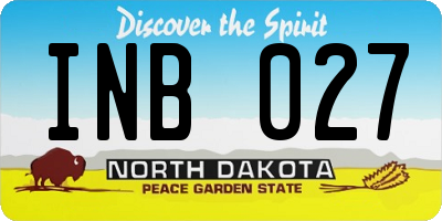 ND license plate INB027