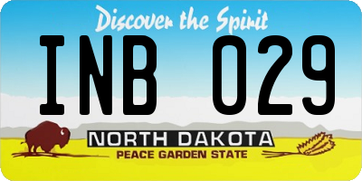 ND license plate INB029