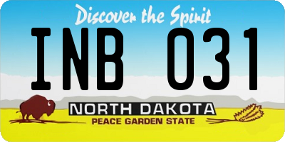 ND license plate INB031