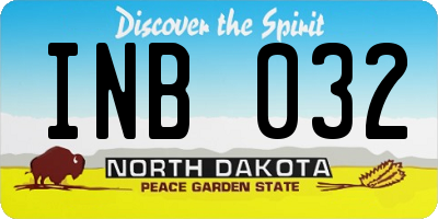 ND license plate INB032